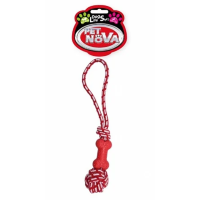 Игрушка для собак Кость на веревке Pet Nova 40 см красный