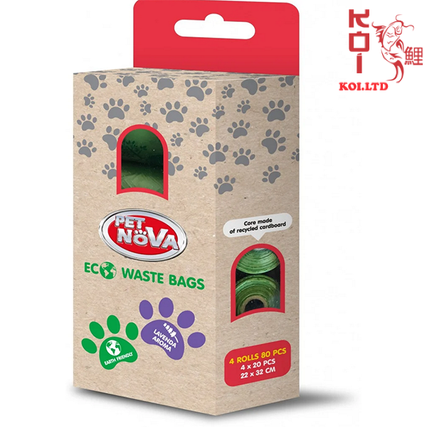 Биоразлагаемые уборочные пакеты для животных PET NOVA с ароматом лаванды