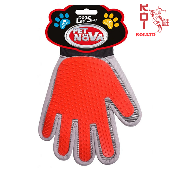 Двухсторонняя перчатка для вычесывания шерсти Pet Nova 2в1, (правая рука)