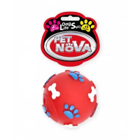 Игрушка для собак Мяч с гравировкой Pet Nova 6 см красный