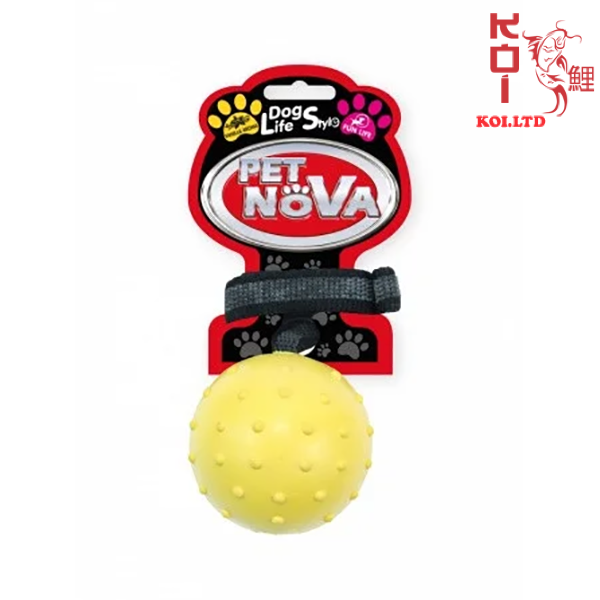 Игрушка для собак Мяч с ремешком Pet Nova 7 см желтый