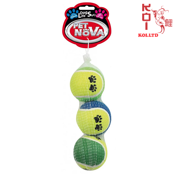 Теннисные мячи с принтом Pet Nova 6 см 3 шт