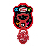 Игрушка для собак Веревочный шар с резиновой ручкой Pet Nova 20 см красный - Купить Игрушка для собак Веревочный шар с резиновой ручкой Pet Nova 20 см красный