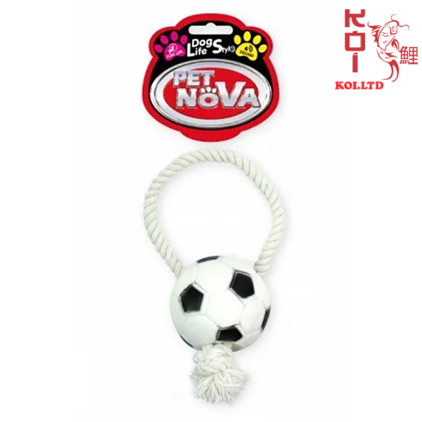 Игрушка для собак Мяч футбольный на веревке Pet Nova 26 см