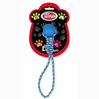 Игрушка для собак Шар на веревке с ручкой Pet Nova 40 см синий